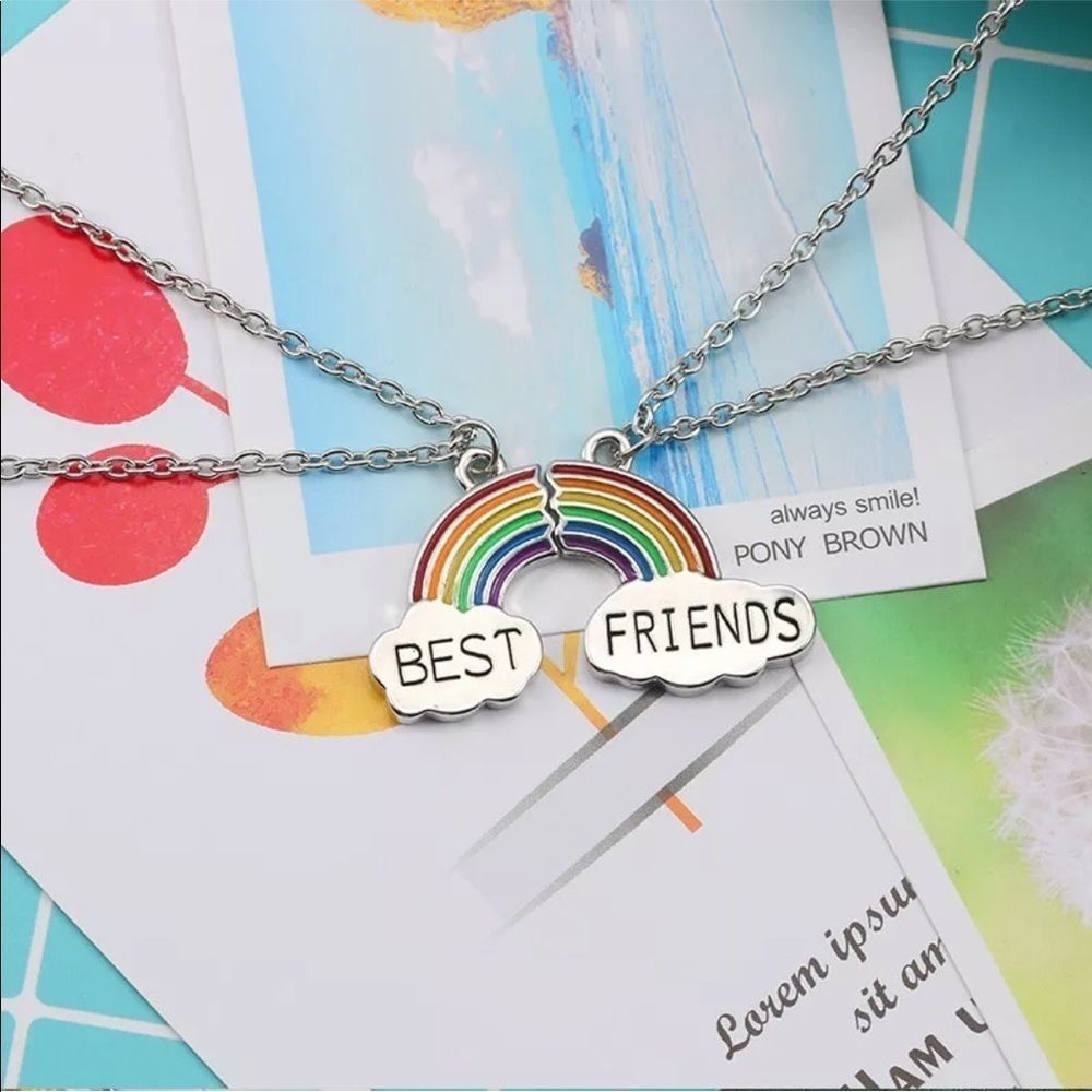 Best Friends Necklaces Enamel Puzzle Rainbow - Picture 5 of 9
